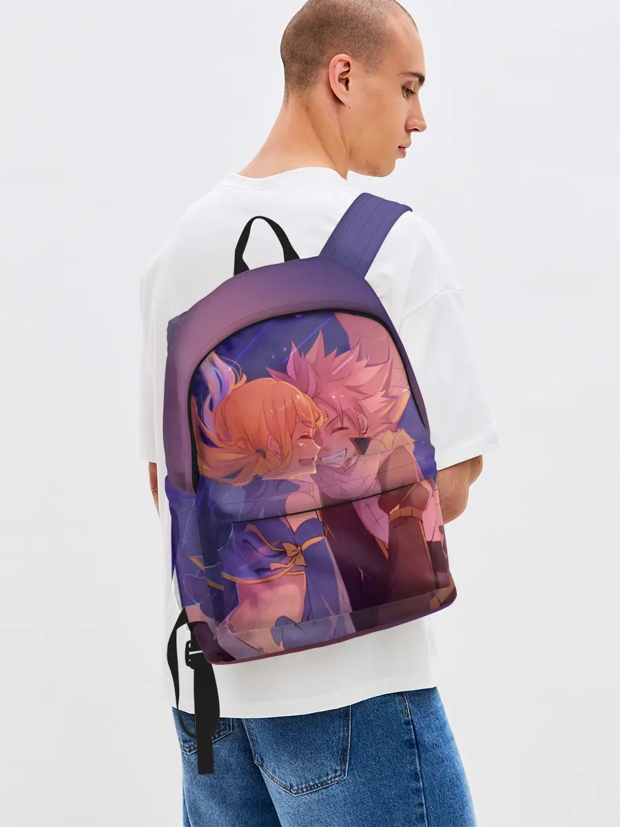 Рюкзак джинсовый / Люси Хартфилия и Нацу Драгнил