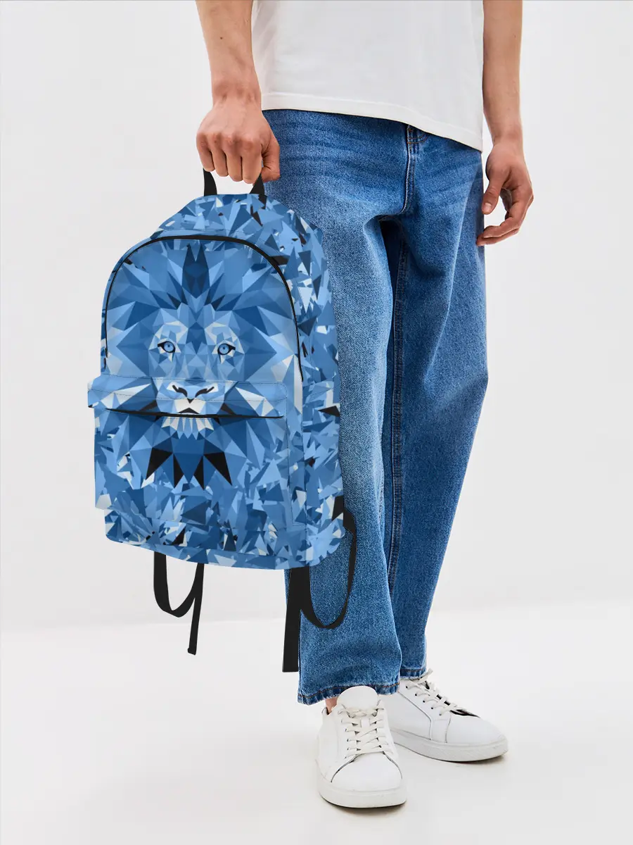 Рюкзак джинсовый / Сине-бело-голубой лев