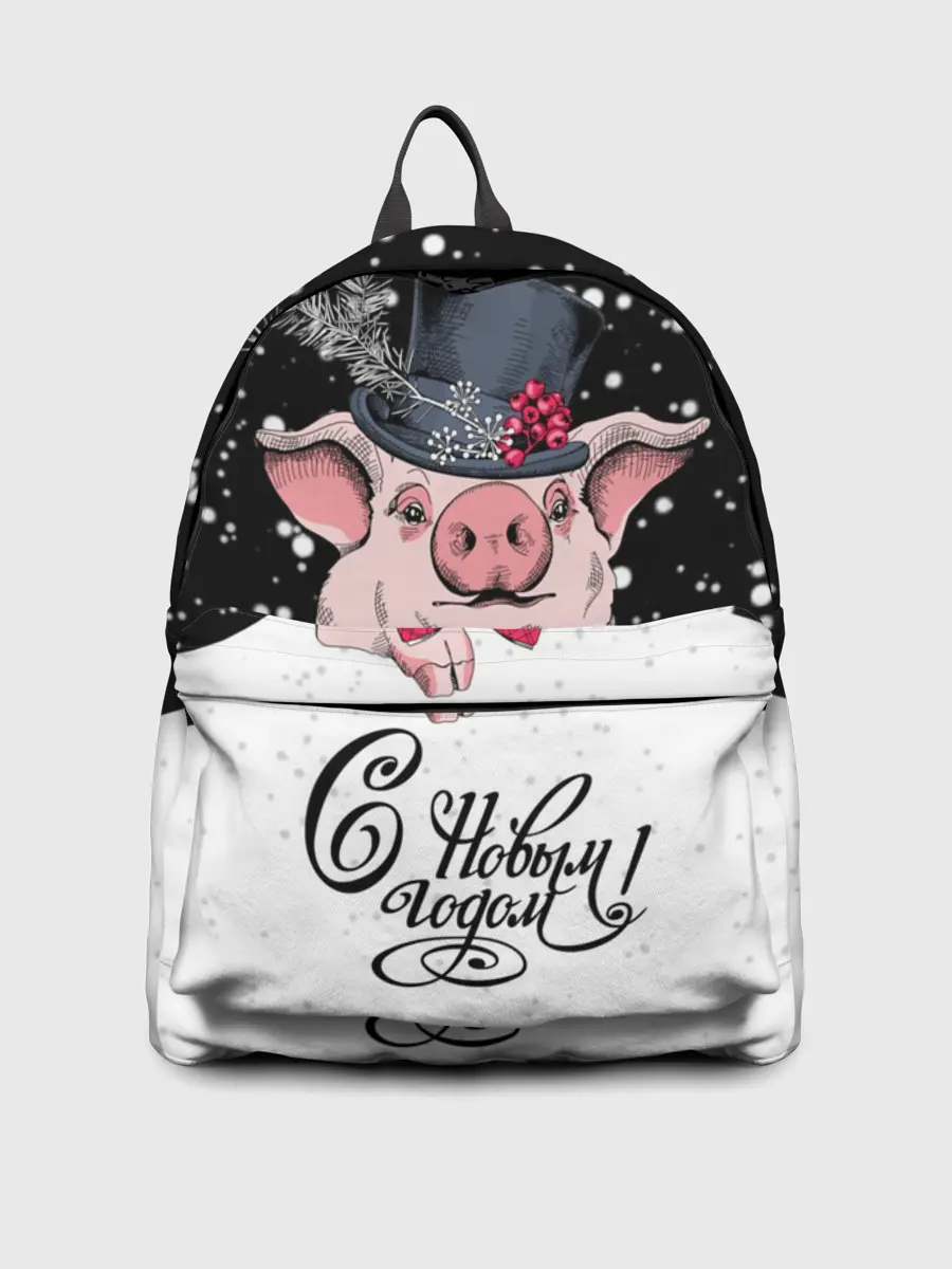 Рюкзак джинсовый / Поросенок в цилиндре