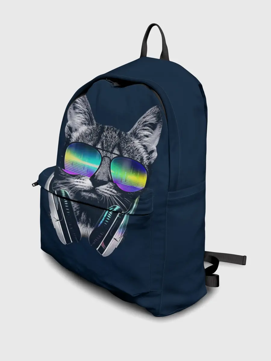 Рюкзак джинсовый / Кот в Наушниках