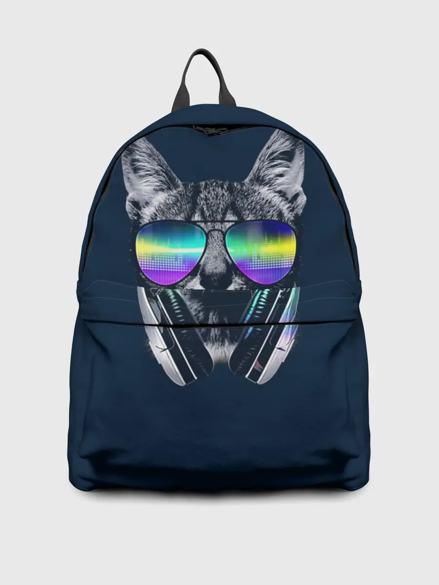 Рюкзак джинсовый / Кот в Наушниках