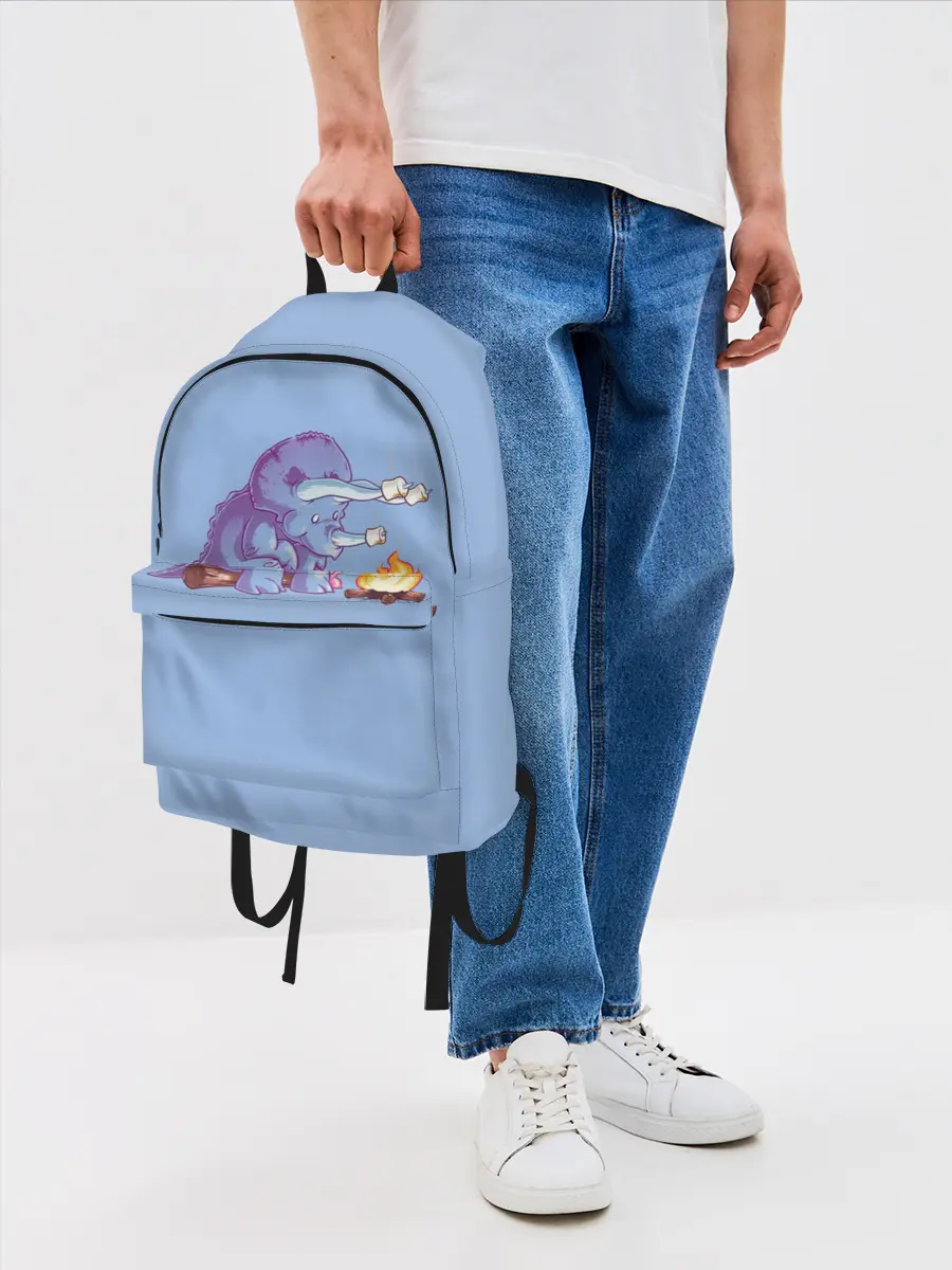 Рюкзак джинсовый / Трицератопс у Костра