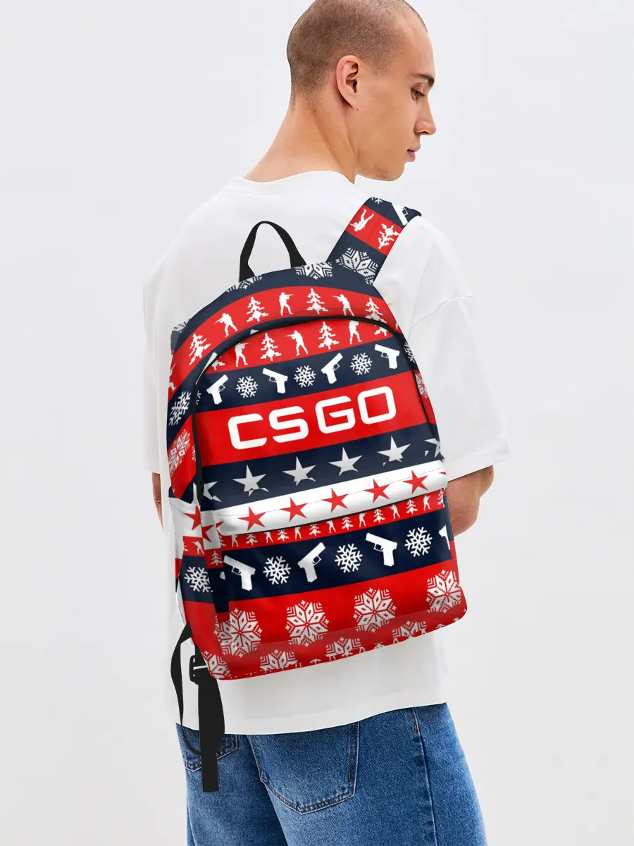 Рюкзак джинсовый / CS GO НОВОГОДНИЙ