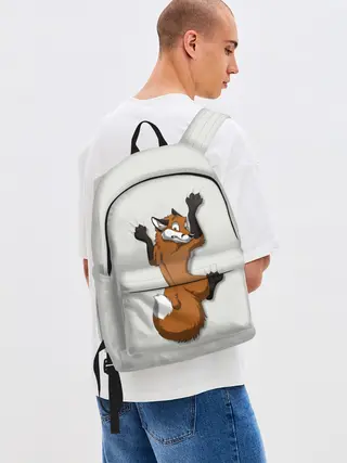 Рюкзак джинсовый / Лис Вцепился