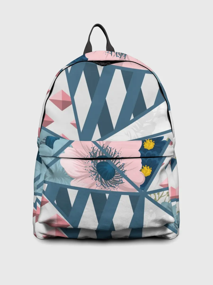 Рюкзак джинсовый / Геометрия цветов