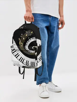 Рюкзак джинсовый / МУЗЫКАЛЬНЫЙ УЗОР