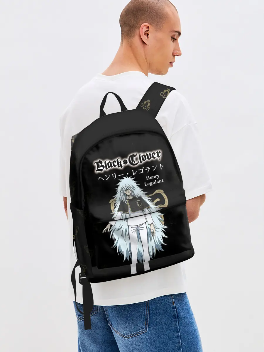 Рюкзак джинсовый / Генри Леголант Чёрный клевер