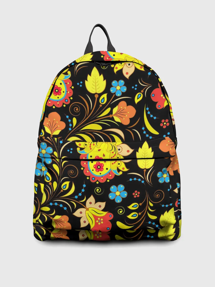 Рюкзак джинсовый / РОСПИСЬ УЗОР ХОХЛОМА