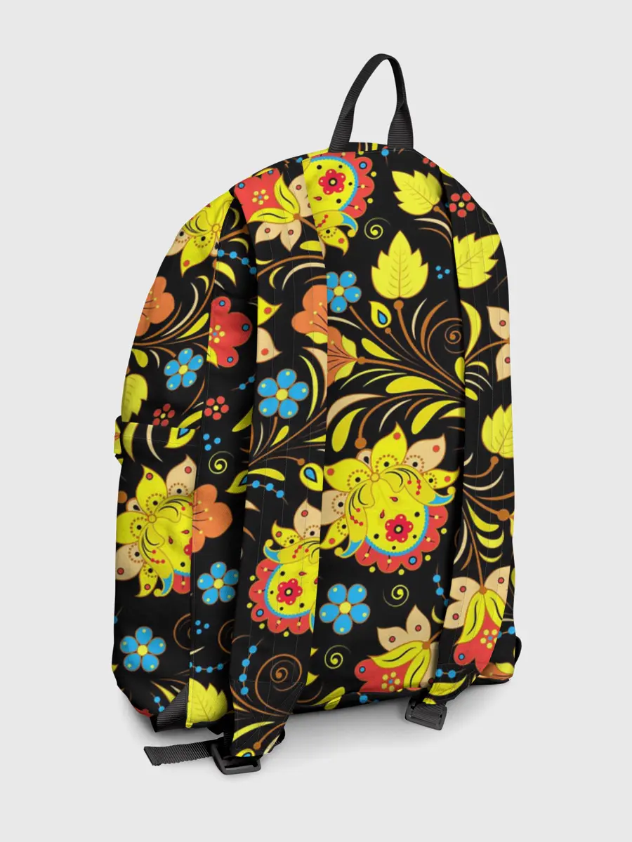 Рюкзак джинсовый / РОСПИСЬ УЗОР ХОХЛОМА