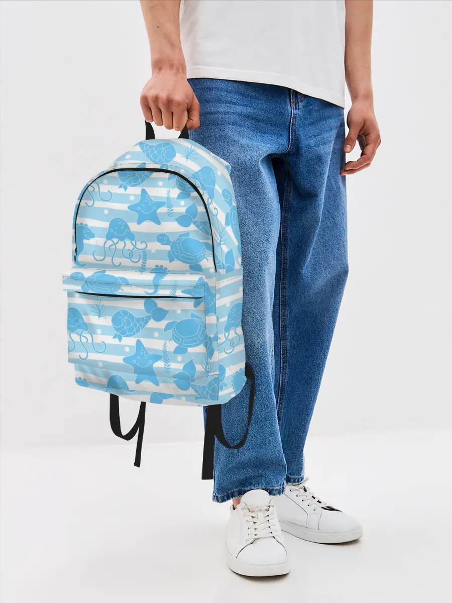 Рюкзак джинсовый / Морские жители