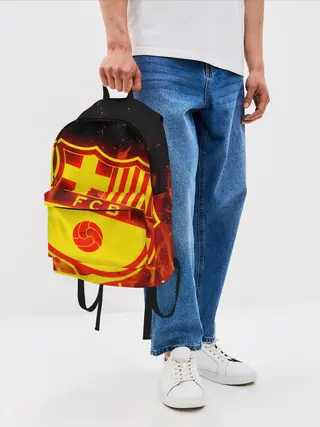 Рюкзак джинсовый / FC BARCELONA / FIRE / ОГОНЬ