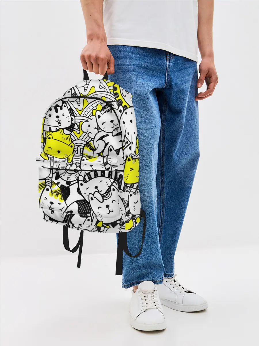 Рюкзак джинсовый / Котики