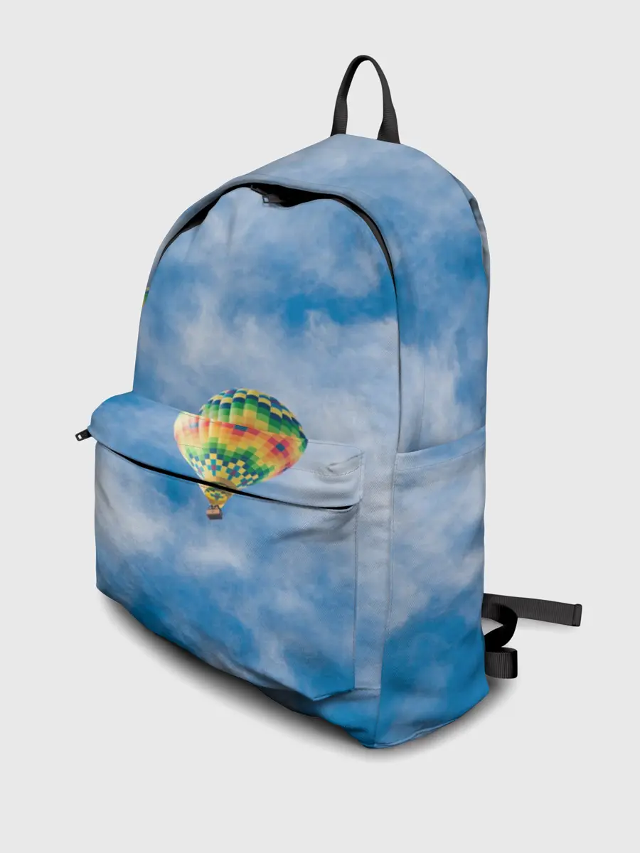 Рюкзак джинсовый / Воздушный шар в небе
