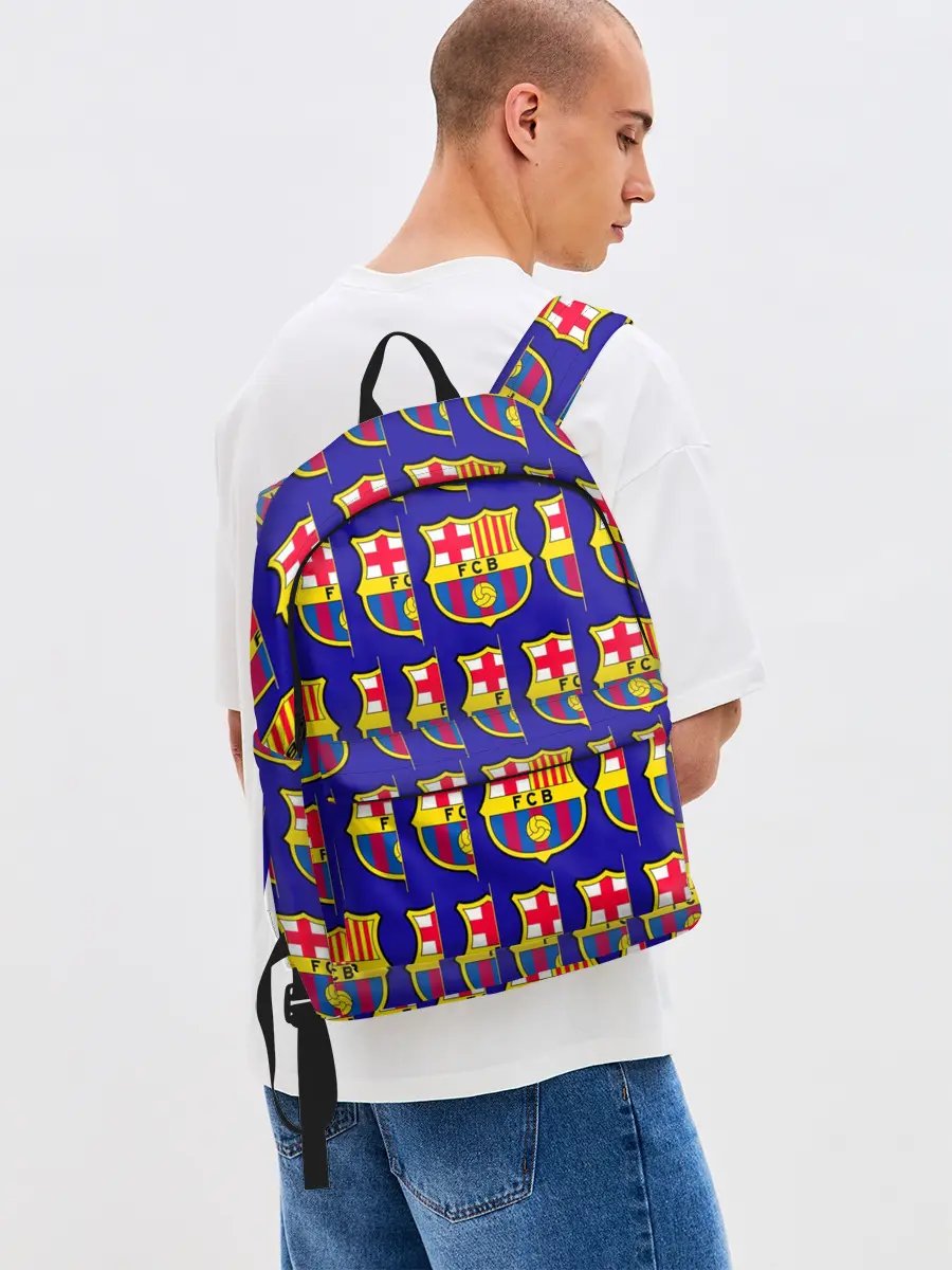 Рюкзак джинсовый / ФК БАРСЕЛОНА / PATTERN / УЗОР