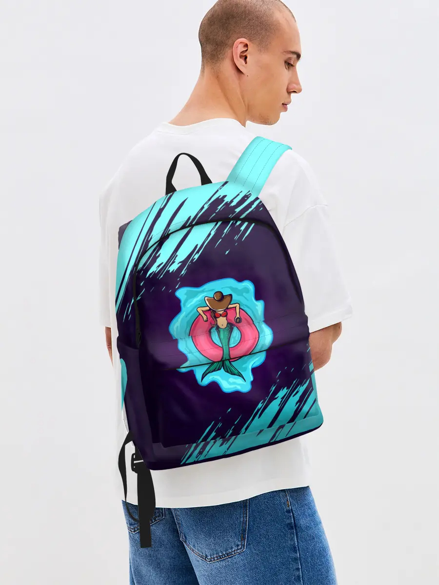 Рюкзак джинсовый / Русалка на отдыхе | Mermaid