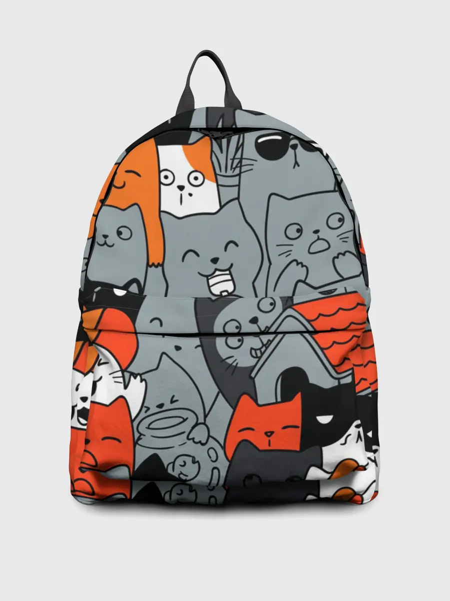 Рюкзак джинсовый / Разноцветные коты