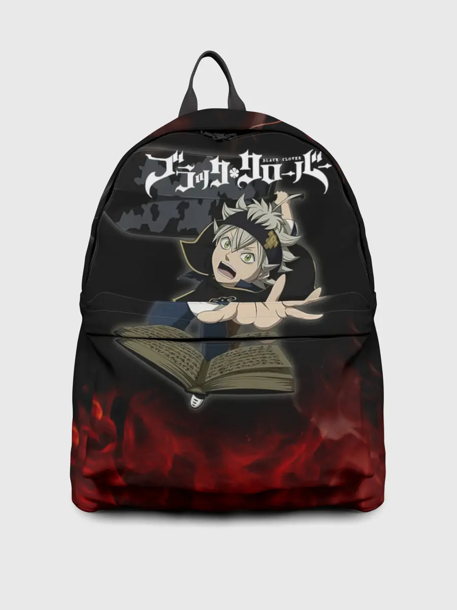 Рюкзак джинсовый / Аста в огне Чёрный клевер