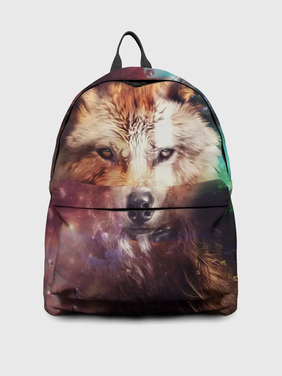 Рюкзак джинсовый / Красивый волк