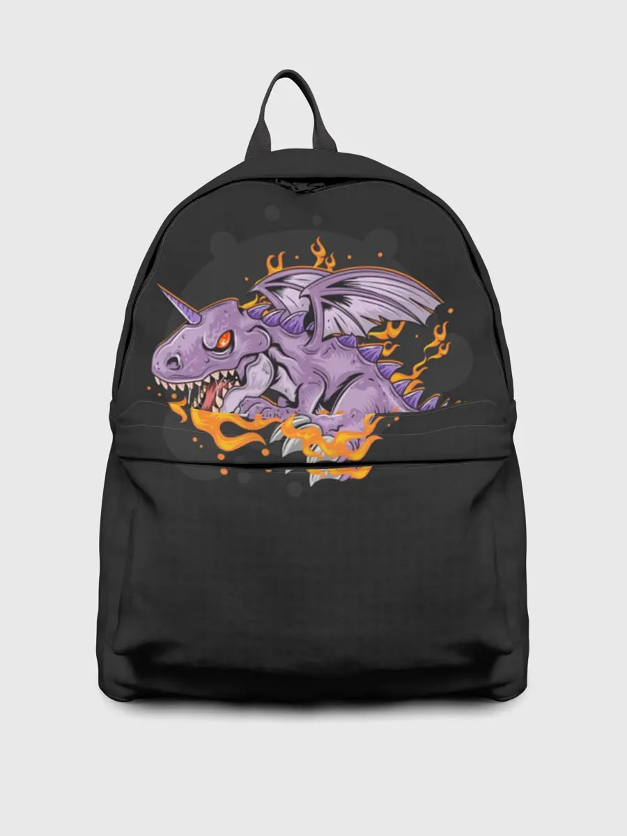 Рюкзак джинсовый / Дракон в огне