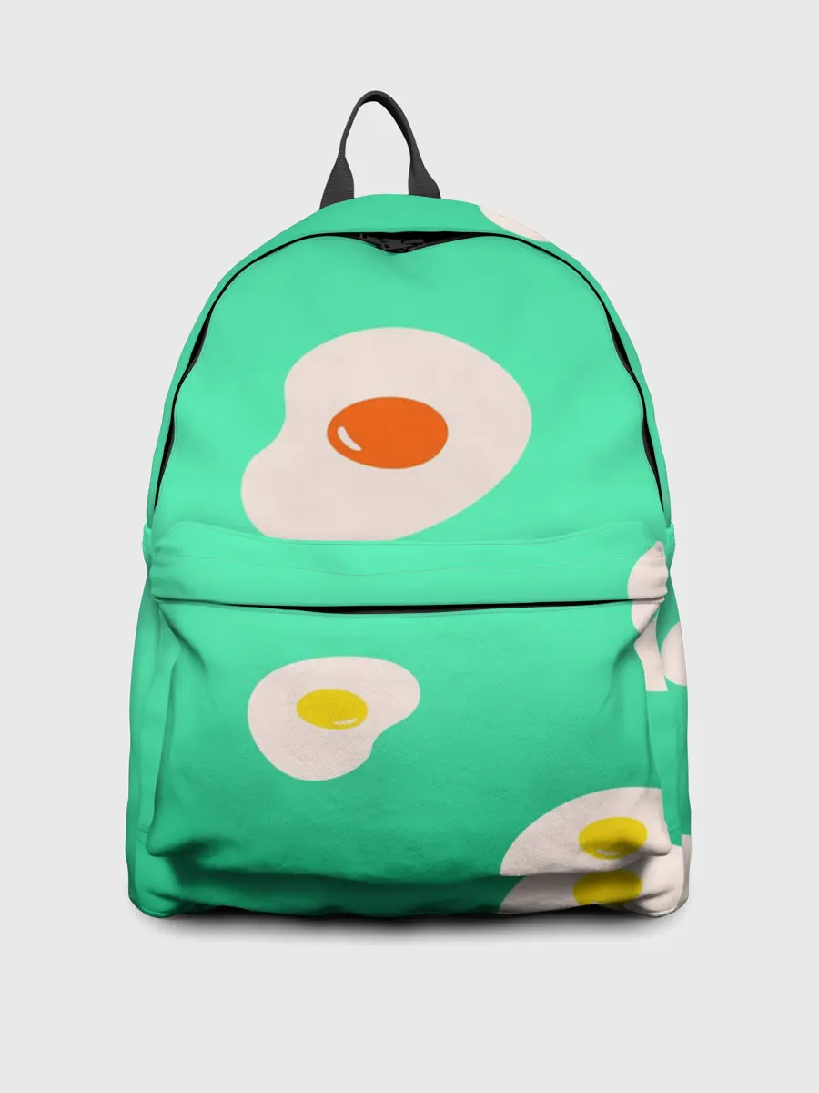 Рюкзак джинсовый / Яйца на Зеленом Фоне