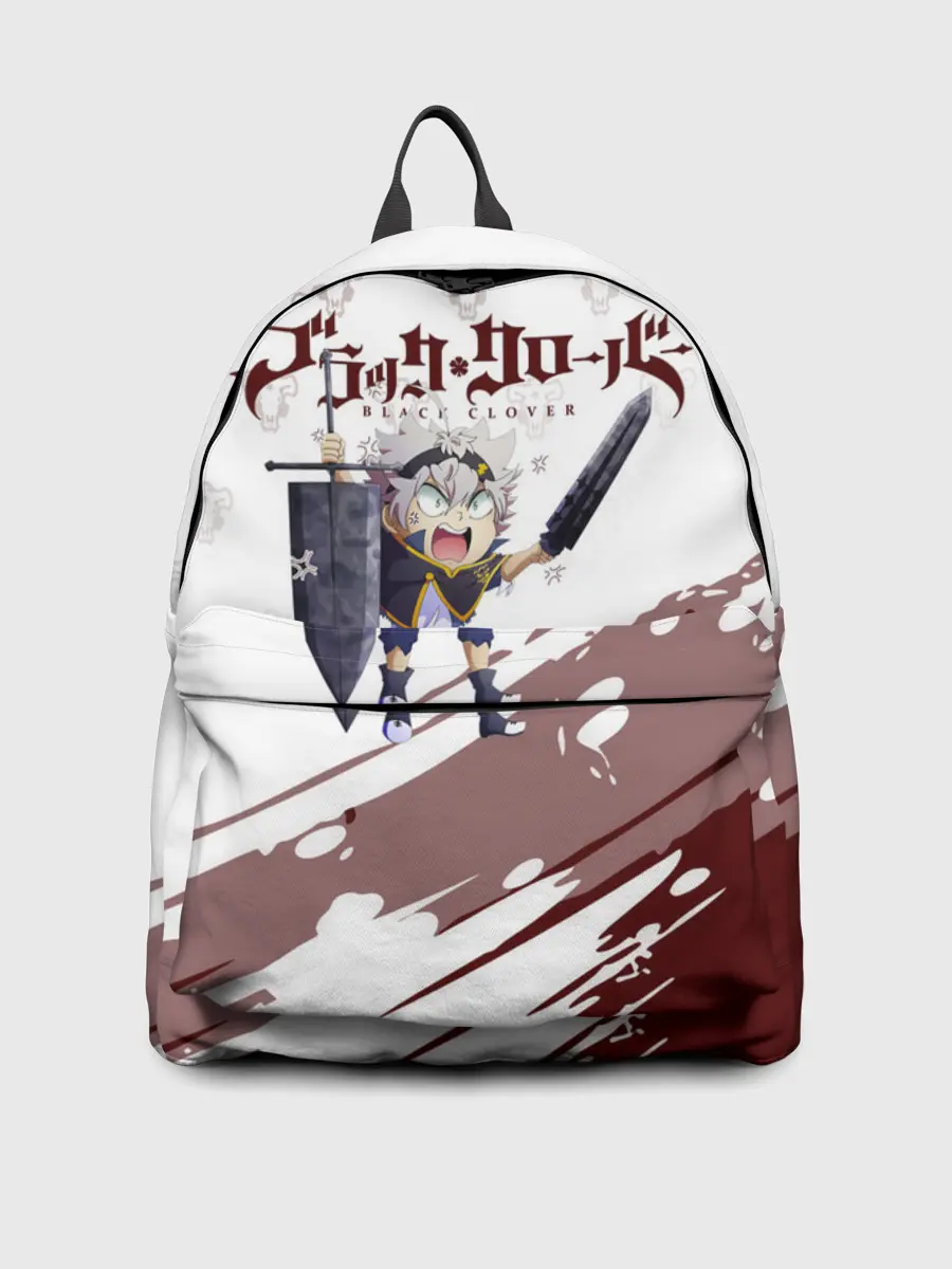 Рюкзак джинсовый / Аста кричит с мечом Чёрный клевер