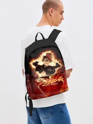 Рюкзак джинсовый / Аста в маске огонь и пламя