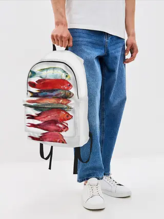 Рюкзак джинсовый / рыбки