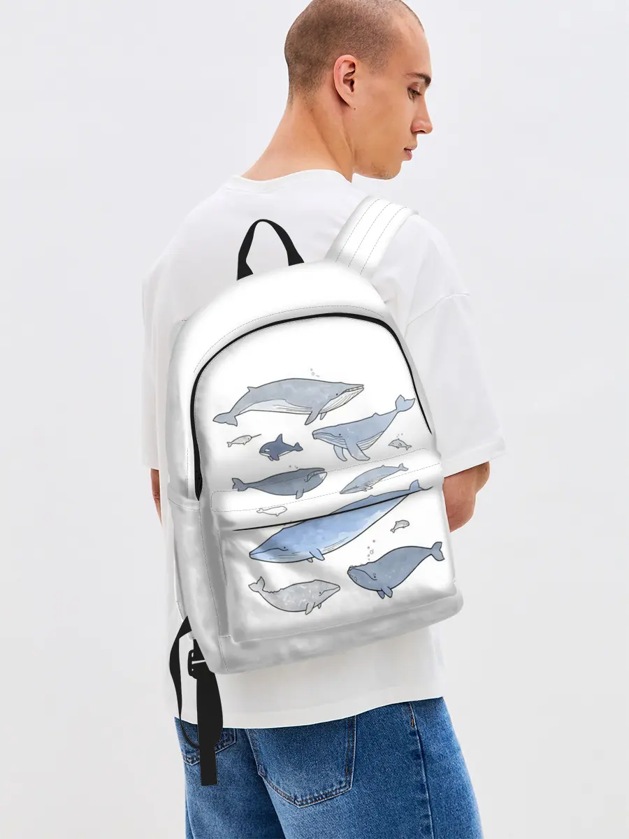 Рюкзак джинсовый / киты