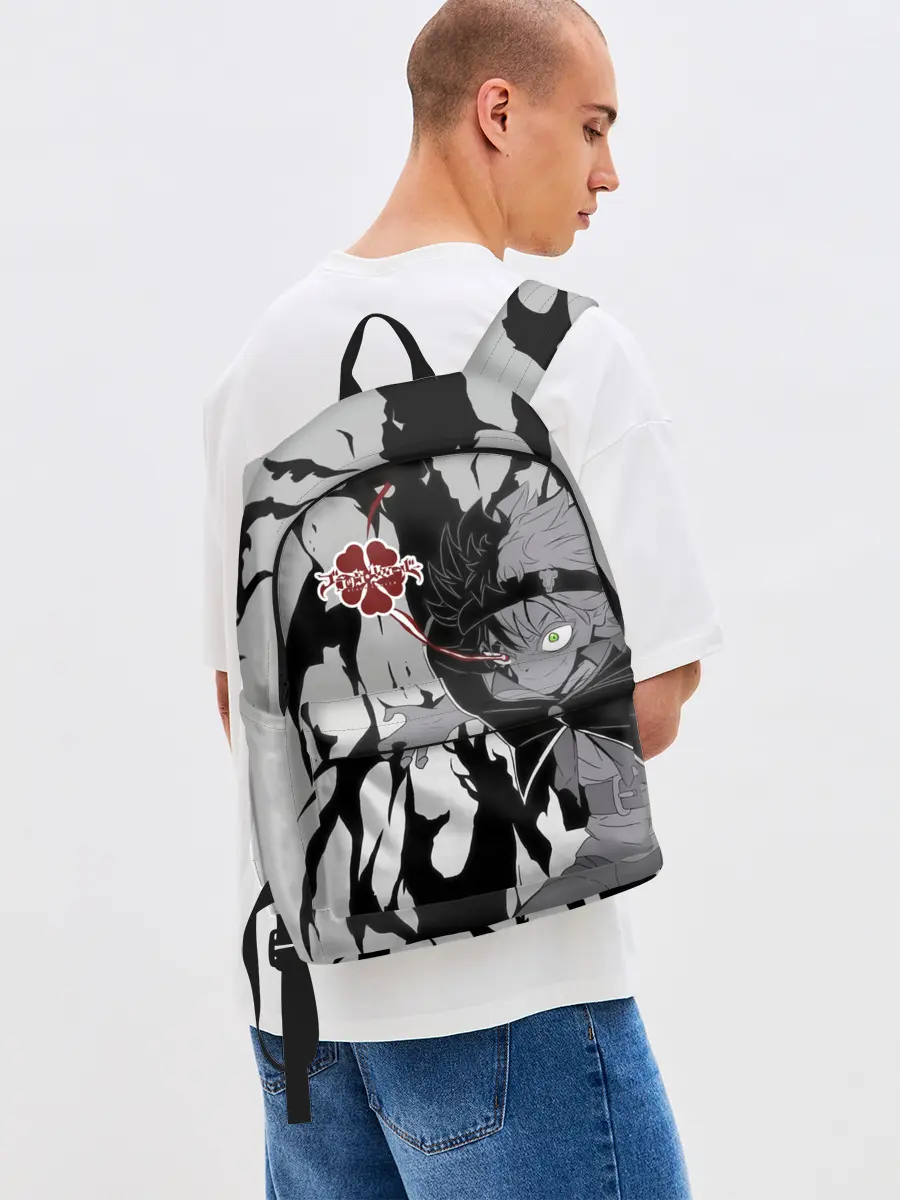 Рюкзак джинсовый / Черный Аста демон Чёрный клевер