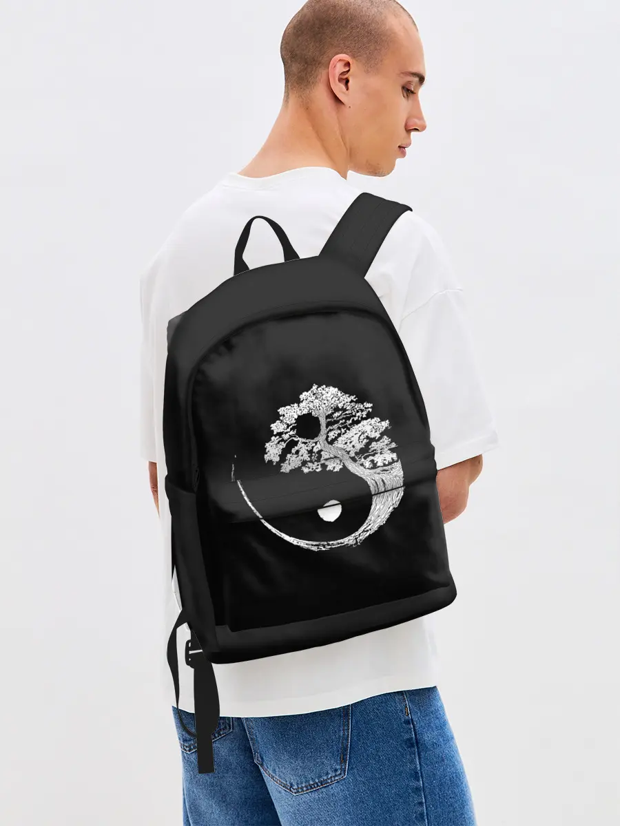 Рюкзак джинсовый / Yin and Yang. Bonsai Tree