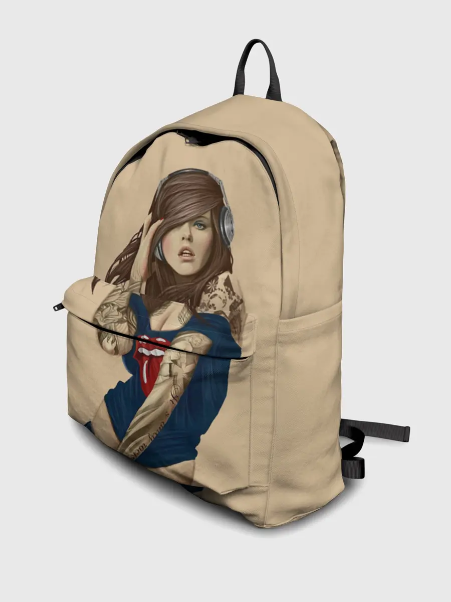 Рюкзак джинсовый / ДевушКа слушает Музыку