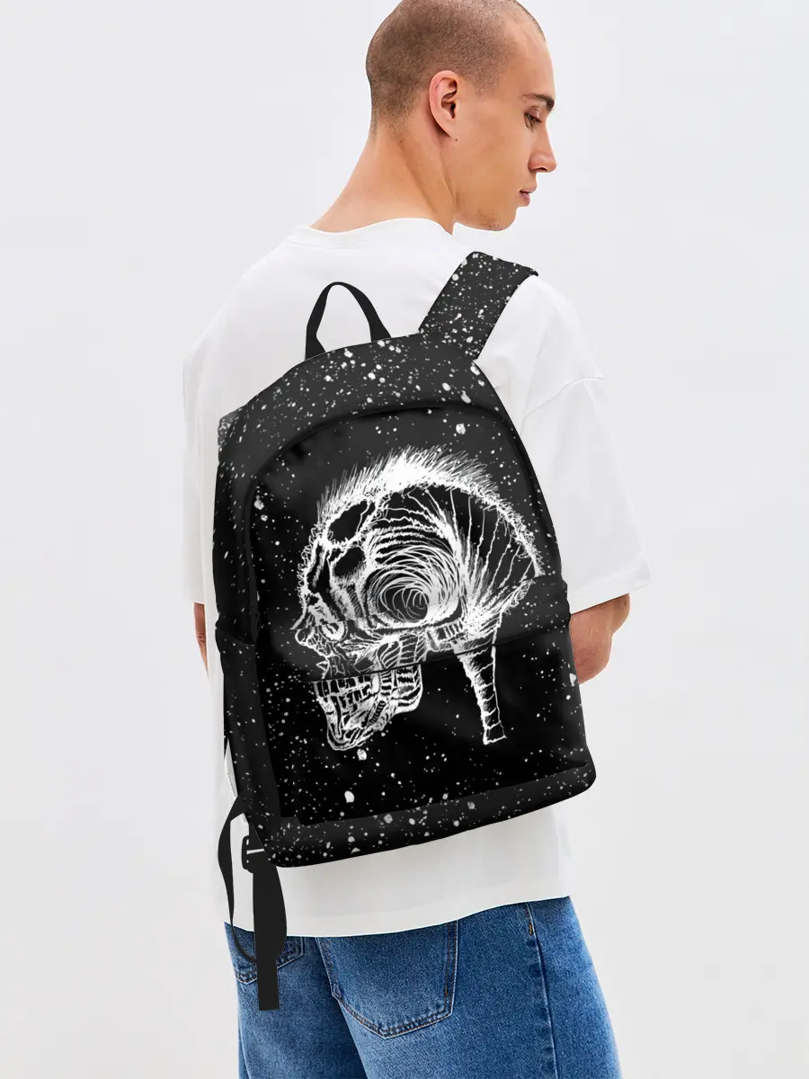 Рюкзак джинсовый / Череп Зверь и Брызги