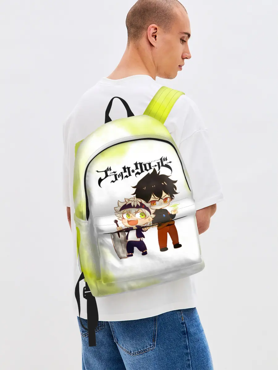 Рюкзак джинсовый / Аста и Юно Чёрный клевер