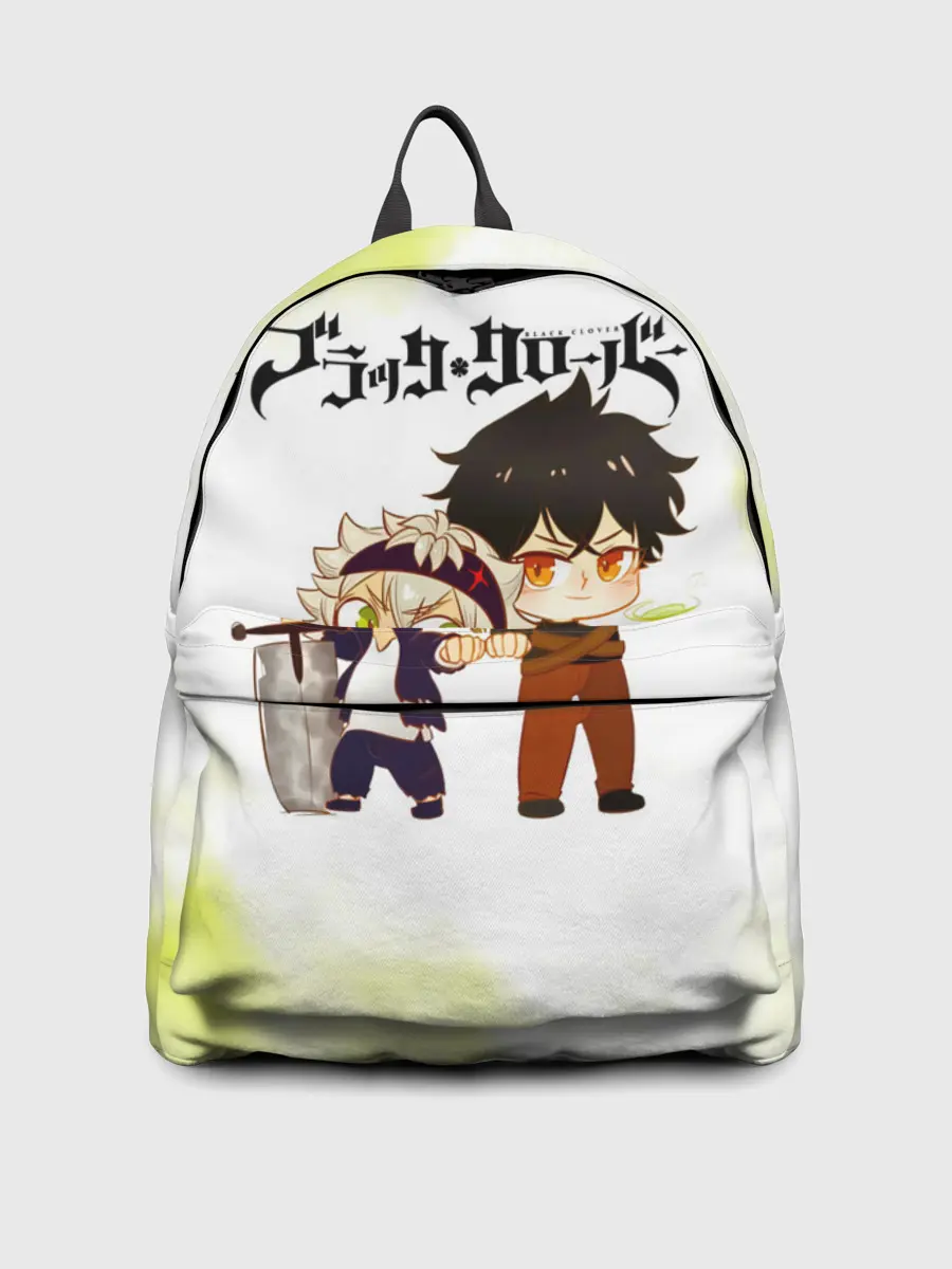 Рюкзак джинсовый / Аста и Юно Чёрный клевер