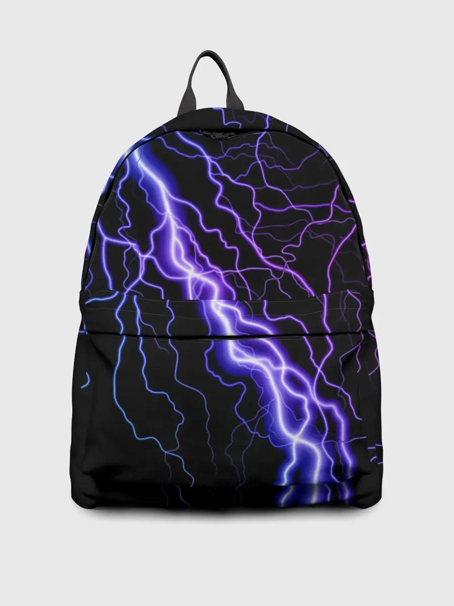 Рюкзак джинсовый / НЕОНОВАЯ МОЛНИЯ / ГРОЗА