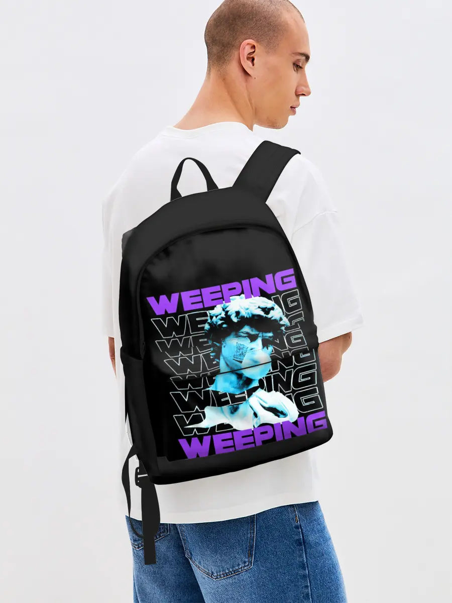 Рюкзак джинсовый / ПЛАЧУЩИЙ / AESTHETIC