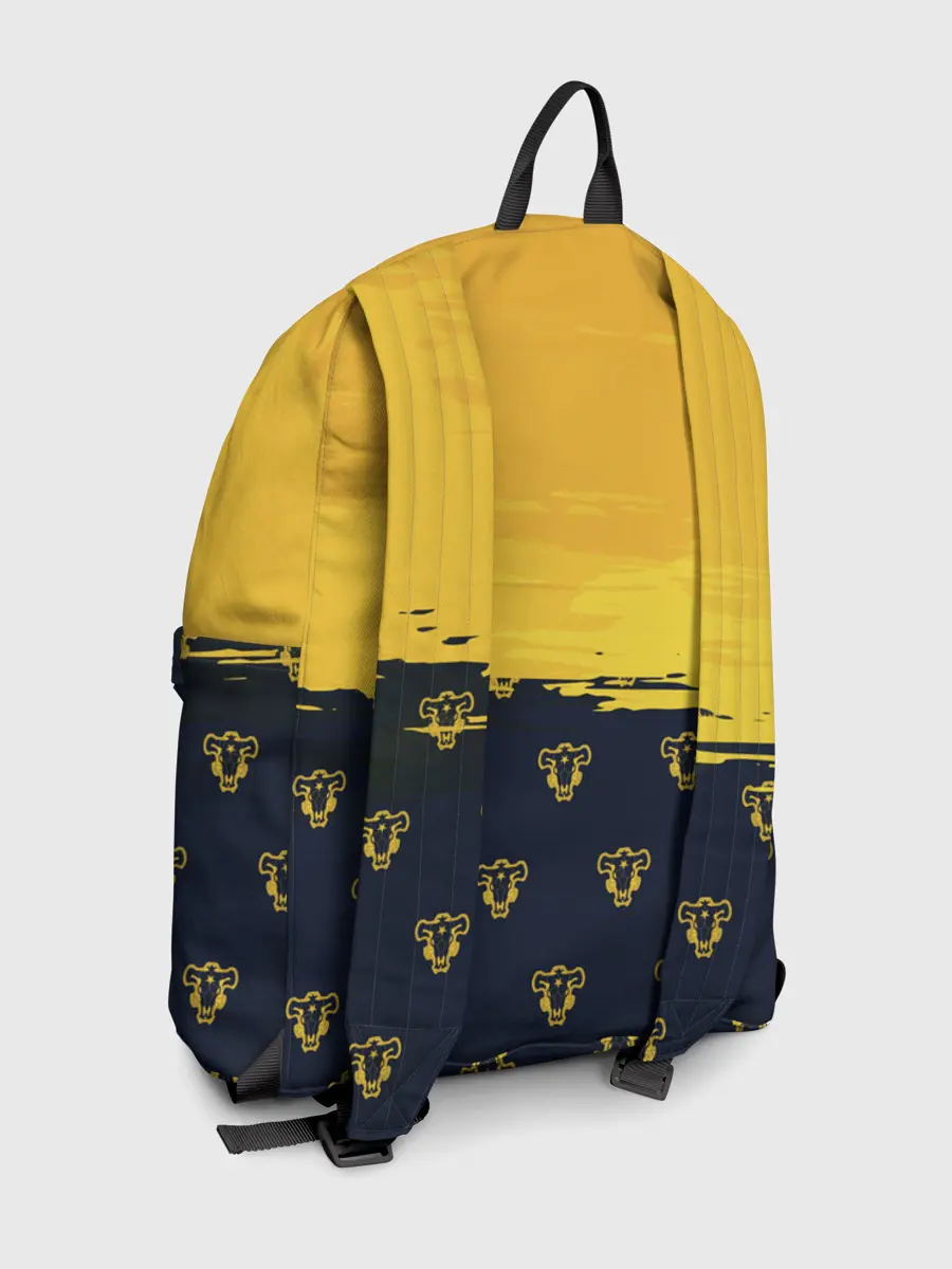 Рюкзак джинсовый / Чёрный клевер Аста желтый