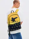 Рюкзак джинсовый / Чёрный клевер Аста желтый