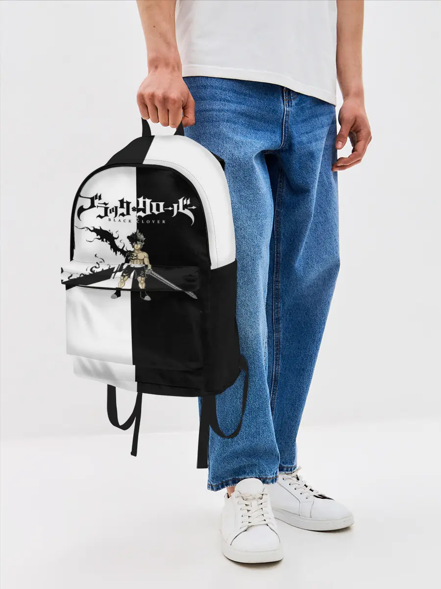 Рюкзак джинсовый / Чёрный Аста vs Аста Чёрный клевер