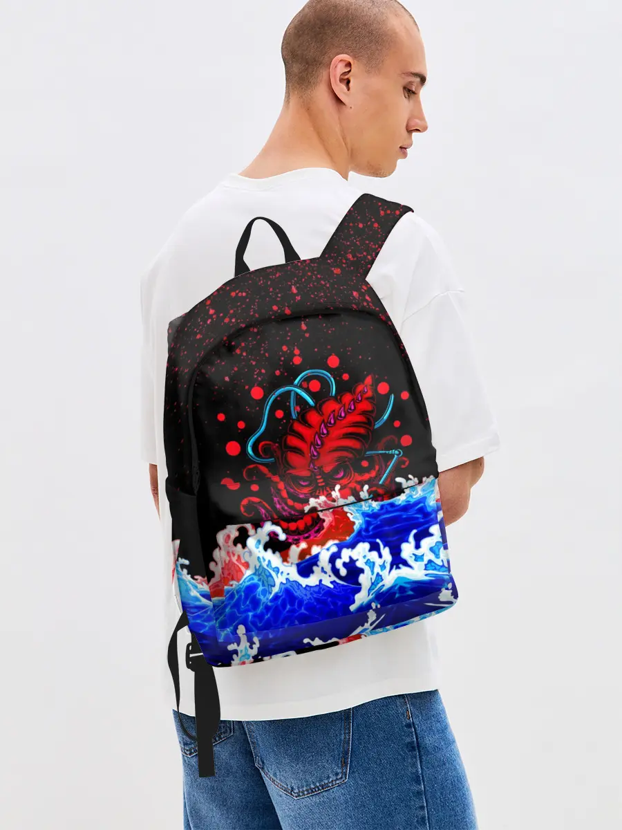 Рюкзак джинсовый / Кровавый Кракен Монстр