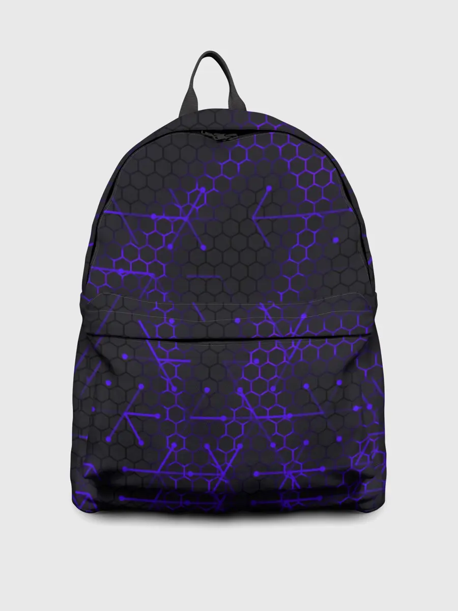 Рюкзак джинсовый / СТАЛЬНЫЕ СОТЫ - НЕОН.ГЕОМЕТРИЯ