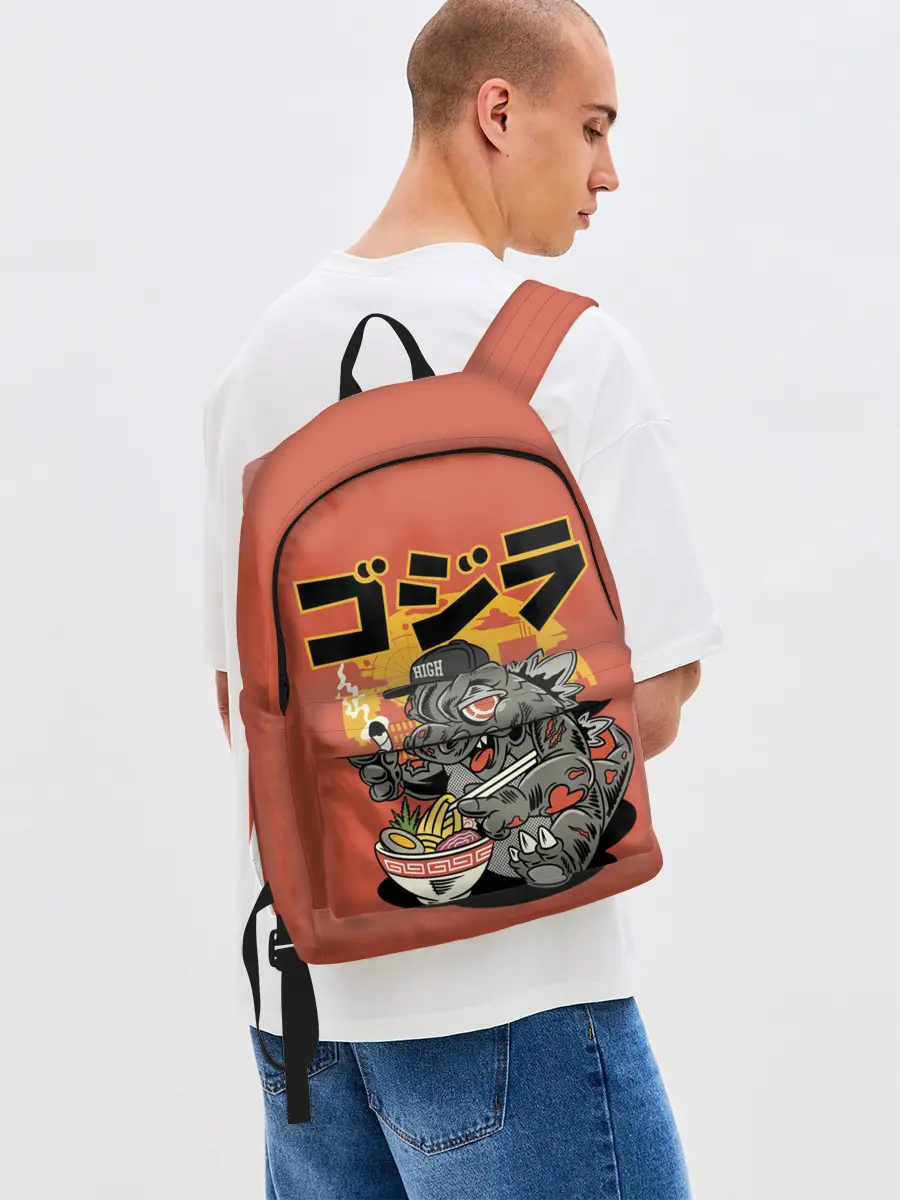 Рюкзак джинсовый / ГОДЗИЛЛА КУШАЕТ