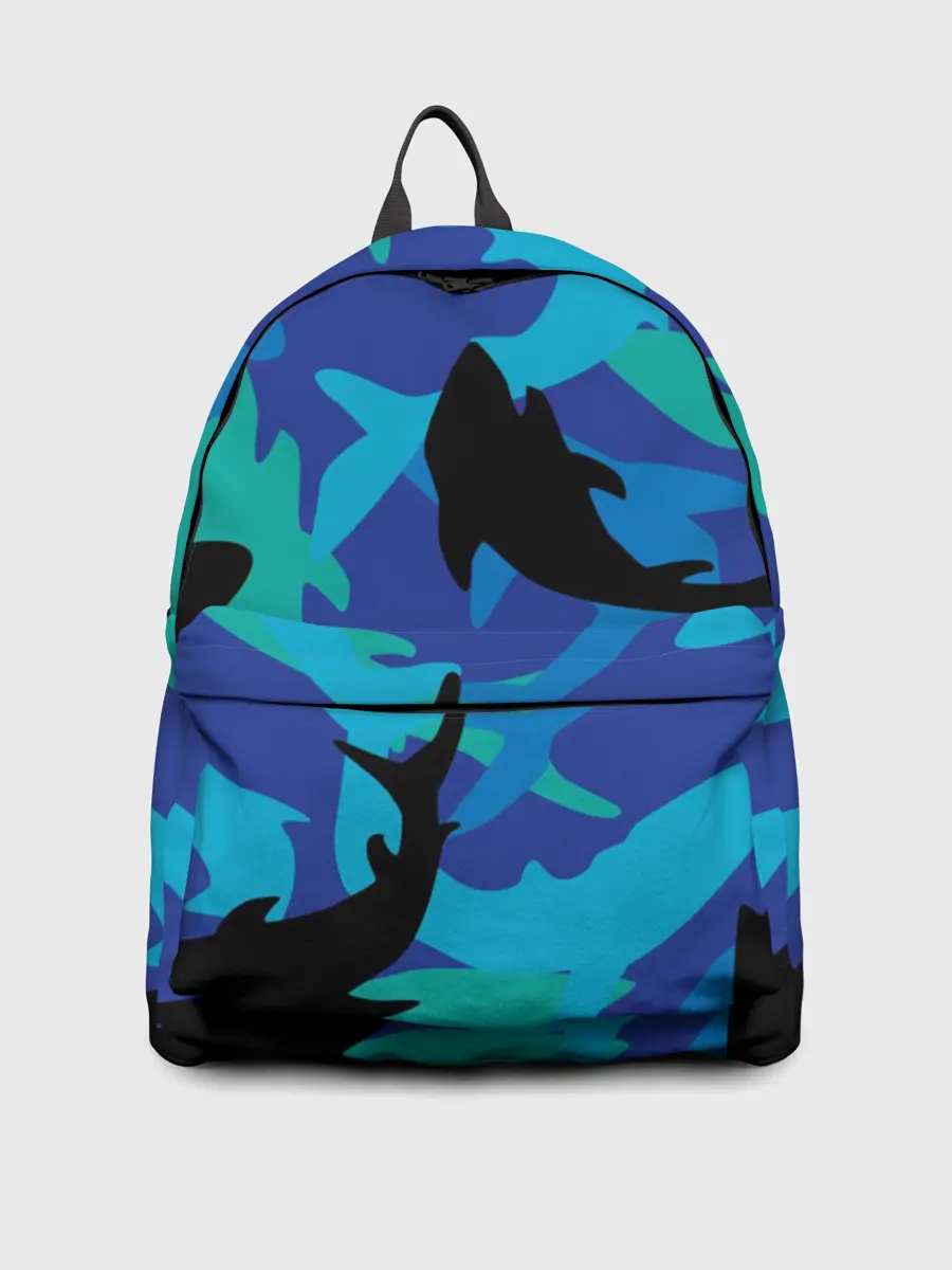 Рюкзак джинсовый / Акулы паттерн