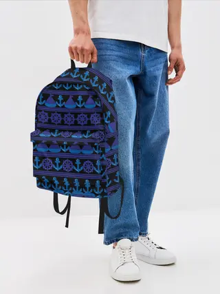 Рюкзак джинсовый / Морские мотивы