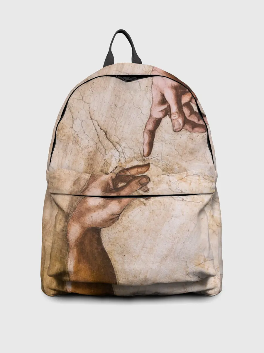 Рюкзак джинсовый / Микеланджело сотворение Адама