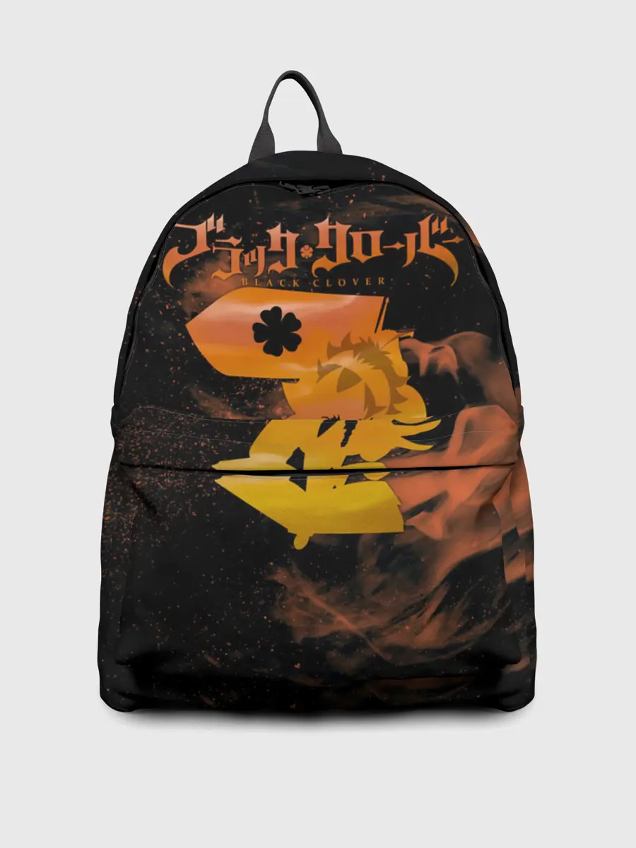 Рюкзак джинсовый / Чёрный клевер удар Аста мечом