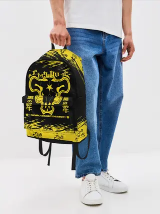 Рюкзак джинсовый / Черные быки Чёрный клевер
