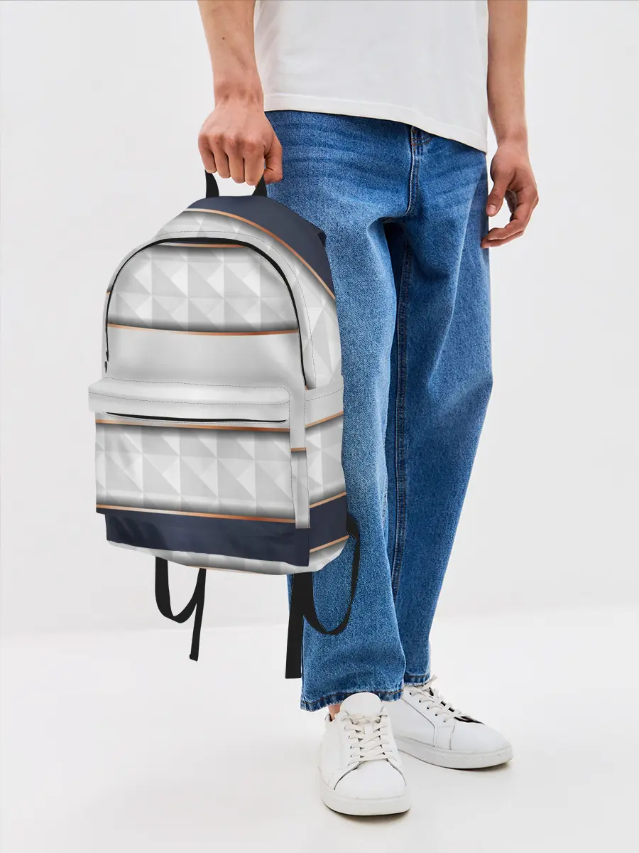 Рюкзак джинсовый / White 3d lines