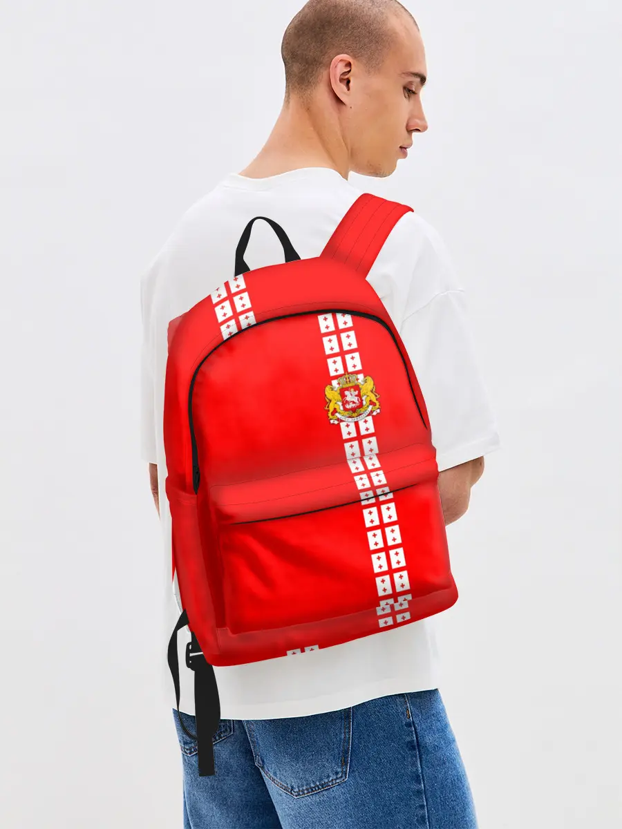 Рюкзак джинсовый / Грузия, лента с гербом