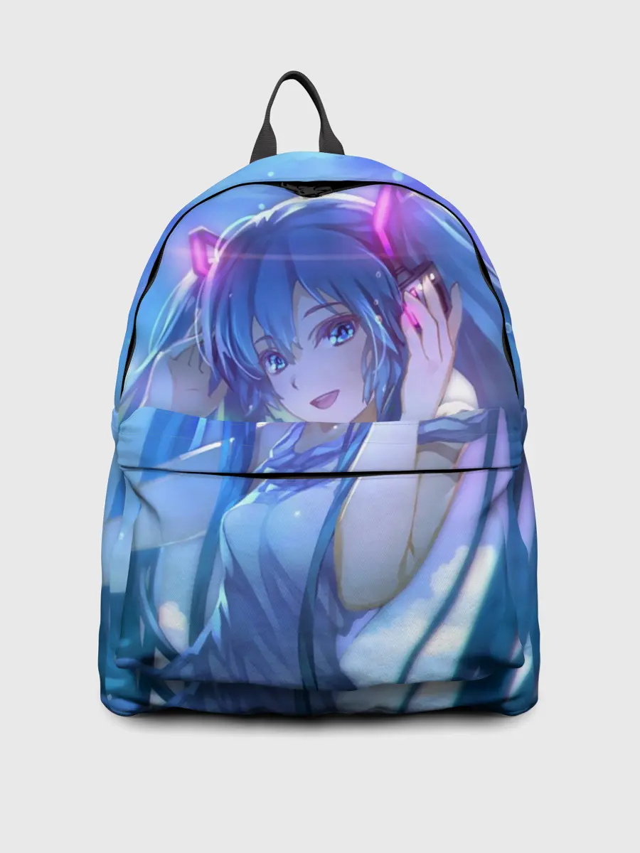 Рюкзак джинсовый / Miku на фоне космоса